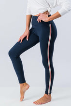 Load image into Gallery viewer, Navy Strip Leggings
