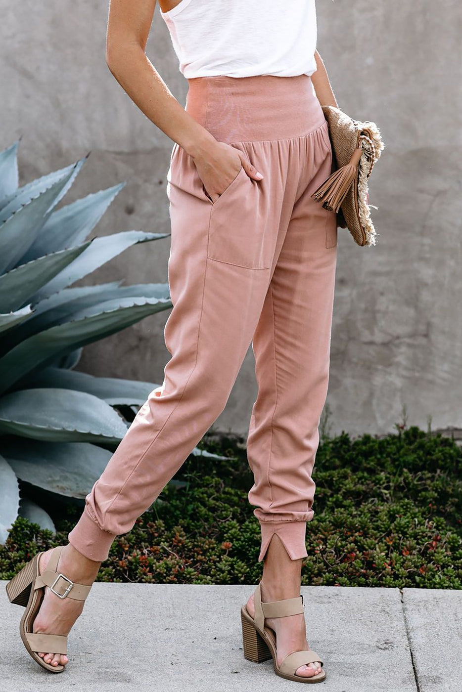 Pink Cotton Joggers